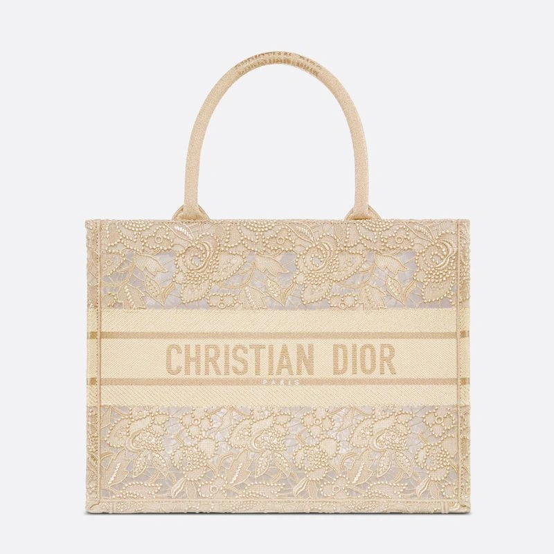 GoAnywhere 6527 Dior Book Tote D-Lace Motif Macrame Beige