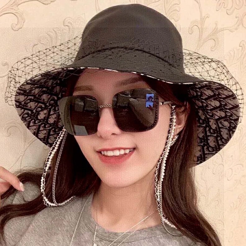 GoAnywhere 804 Dior Bucket Hat Teddy Oblique Motif Cotton With Veil Black