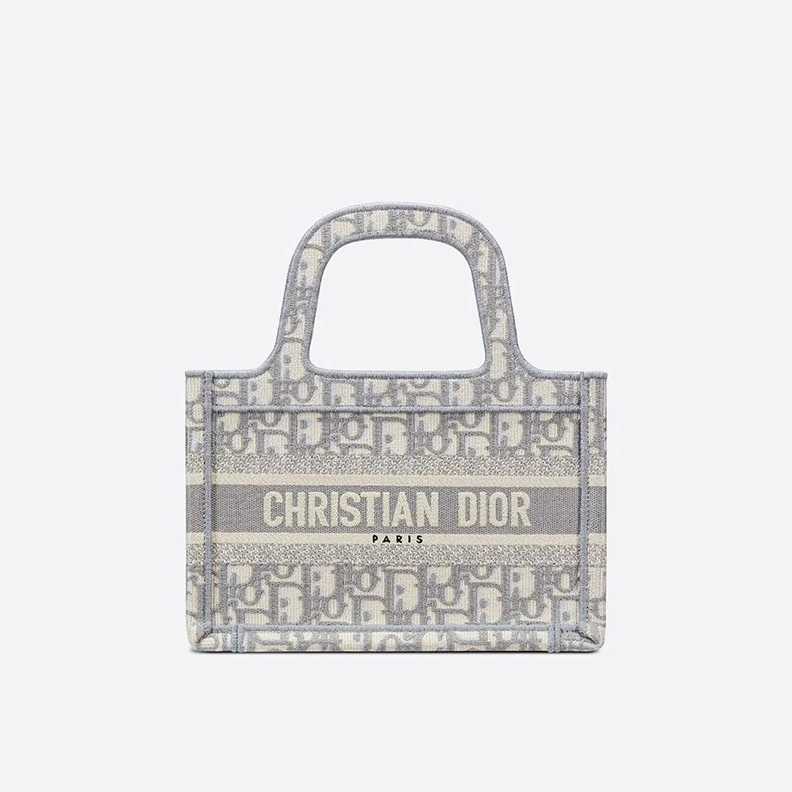 GoAnywhere 8956 Mini Dior Book Tote In Oblique Motif Canvas Grey