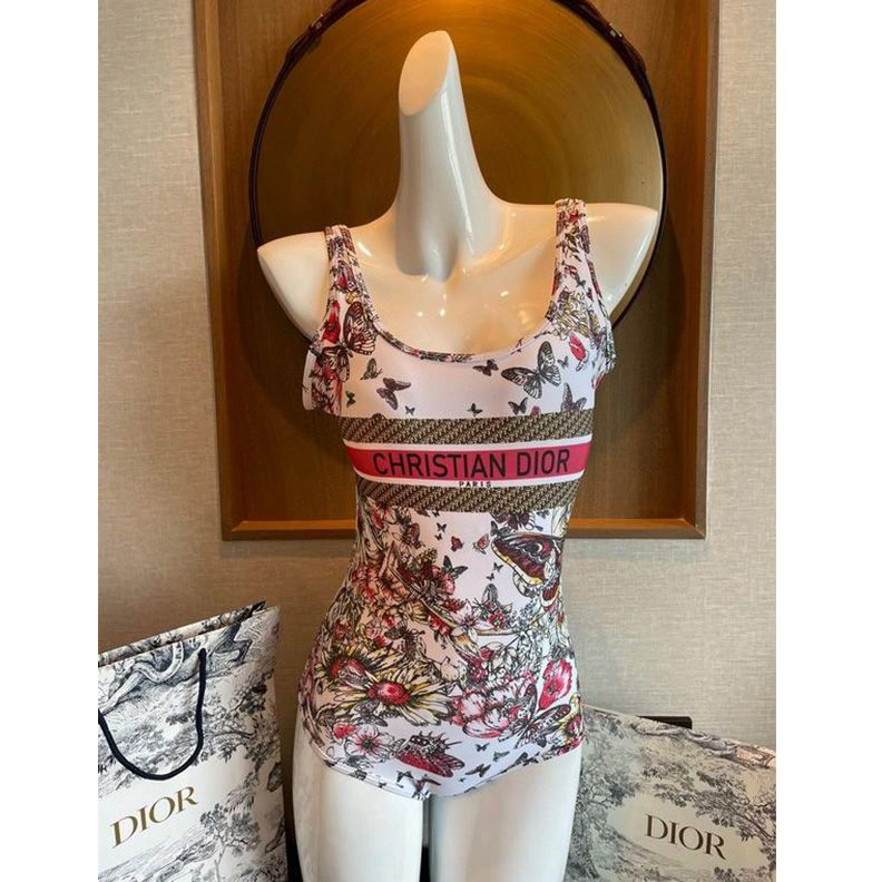 GoAnywhere 9707 Christian Dior Swimsuit Women Poetry Butterfly Motif Lycra Multicolor
