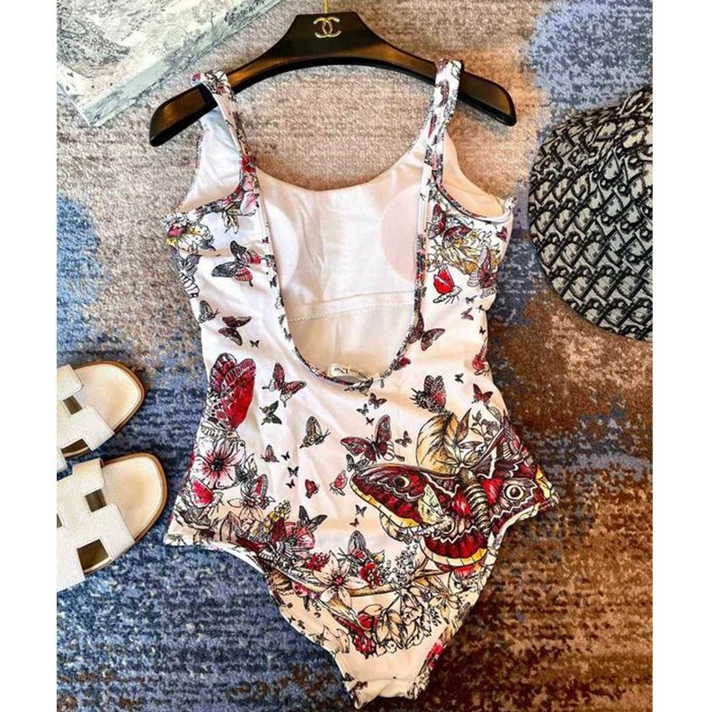 GoAnywhere 9707 Christian Dior Swimsuit Women Poetry Butterfly Motif Lycra Multicolor