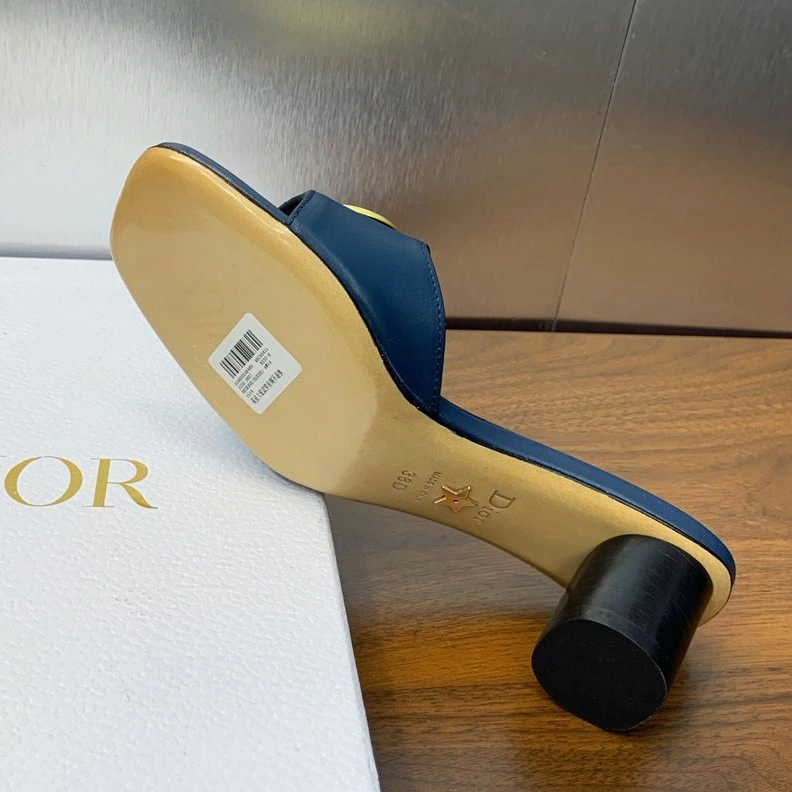 GoodFit 1511 Forever Dior Slides Women Calfskin Navy Blue