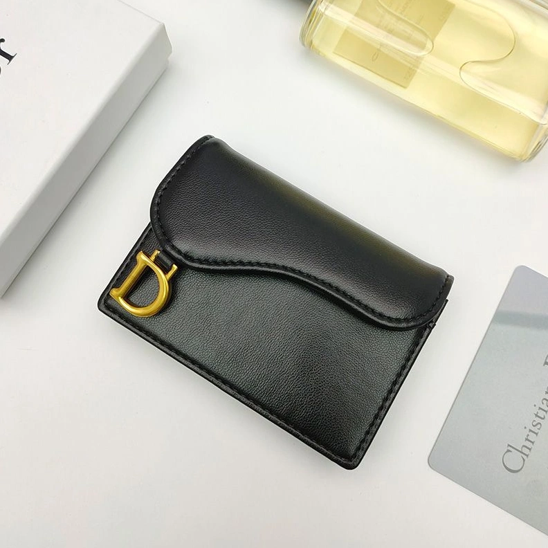 GoodFit 2868 Dior Saddle Bloom Card Holder In Goatskin Black
