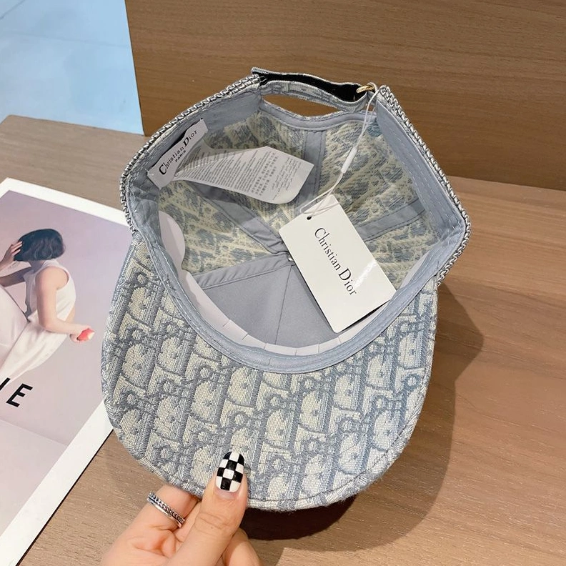 GoodFit 4496 Christian Dior Baseball Cap D-Oblique Motif Cotton Grey