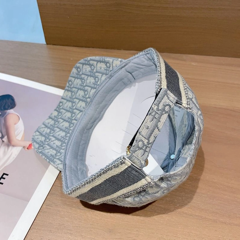 GoodFit 4496 Christian Dior Baseball Cap D-Oblique Motif Cotton Grey
