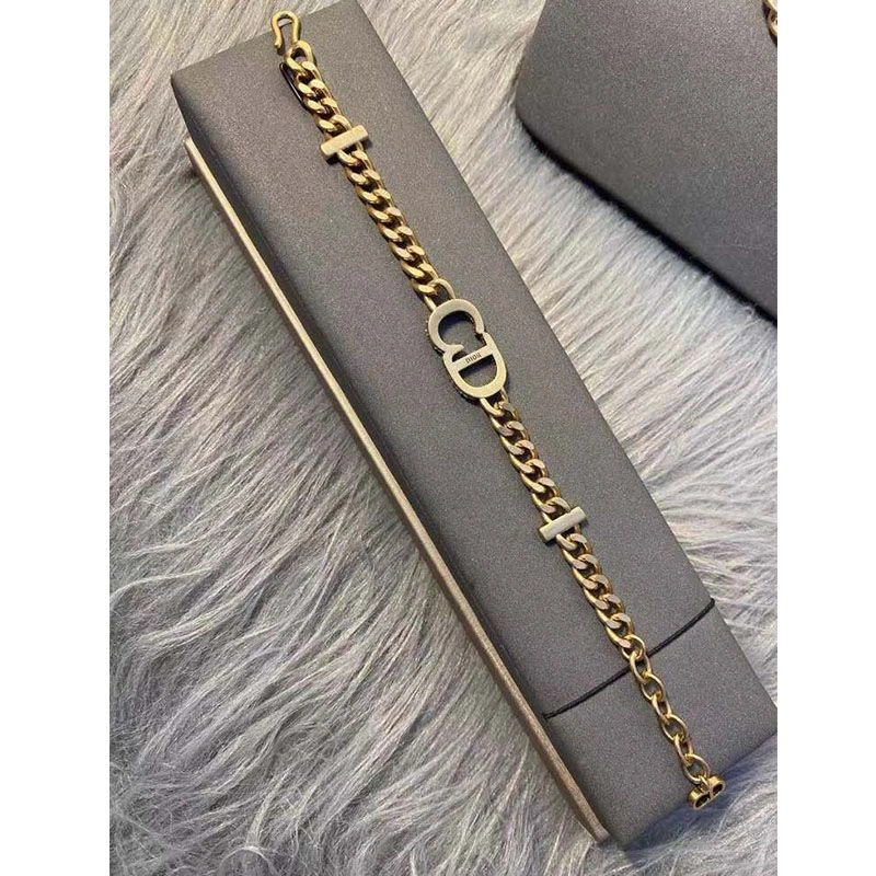 GoodFit 5342 Dior 30 Montaigne Bracelet Metal And White Crystals Gold