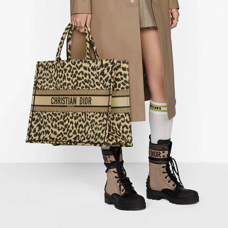GoodFit 557 Dior Book Tote In Mizza Motif Canvas Beige