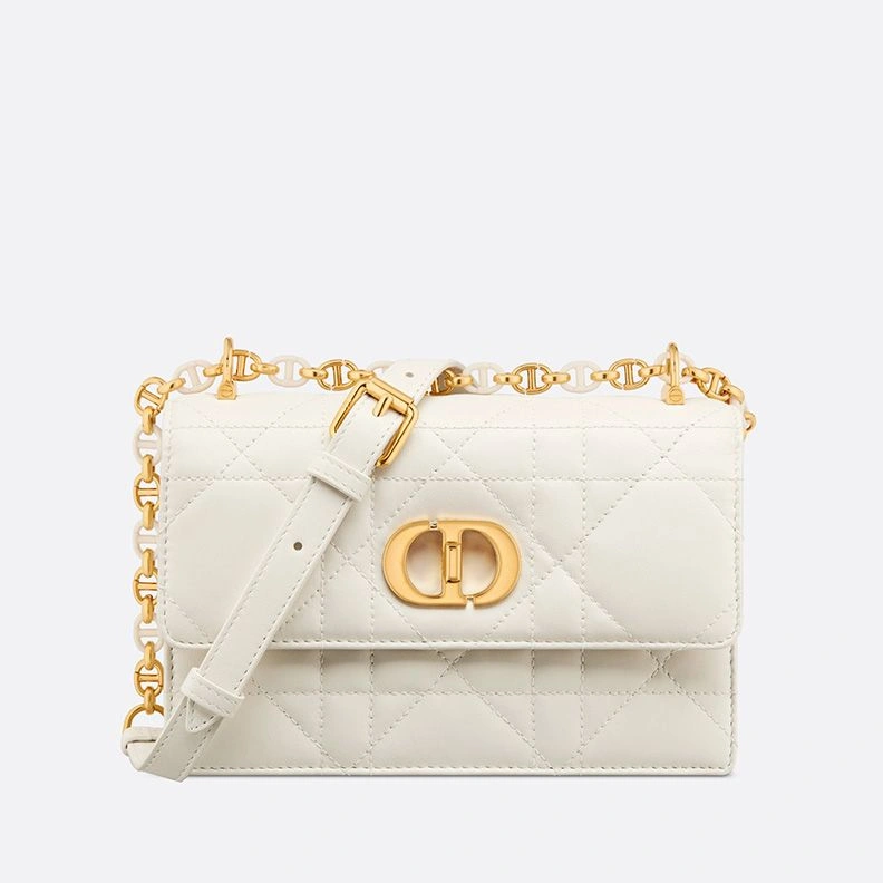 GoodFit 7140 Mini Dior Miss Caro Bag Macrocannage Lambskin White