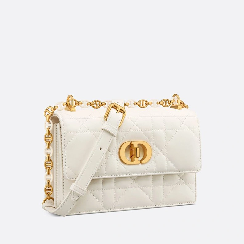 GoodFit 7140 Mini Dior Miss Caro Bag Macrocannage Lambskin White