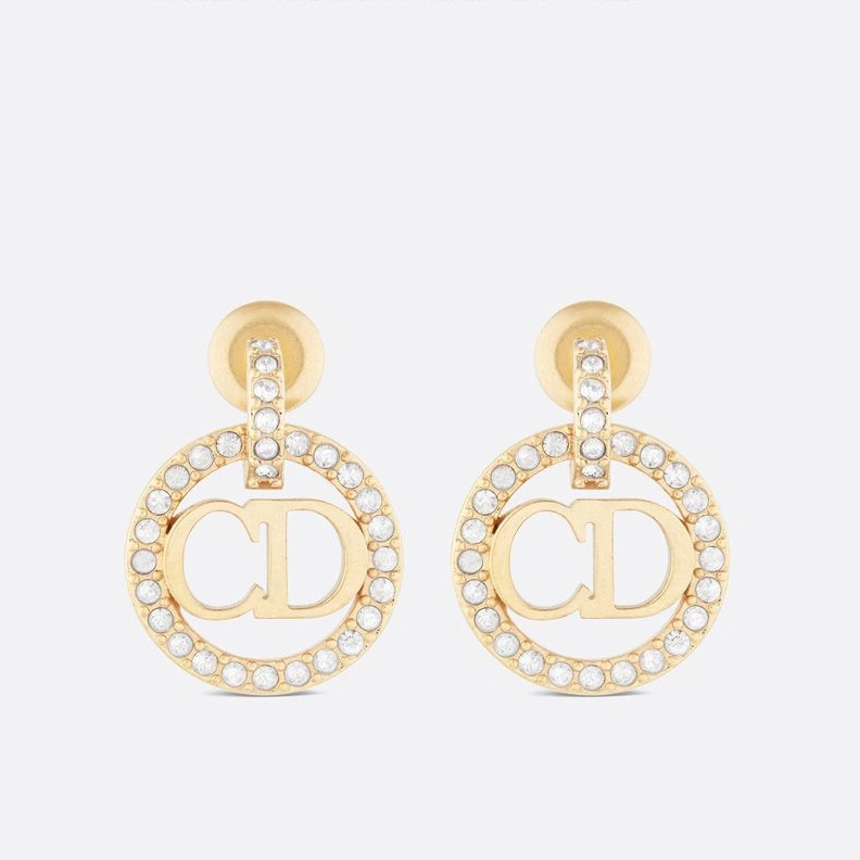 GoodFit 7183 Dior Clair D Lune Earrings Metal and Crystals Gold