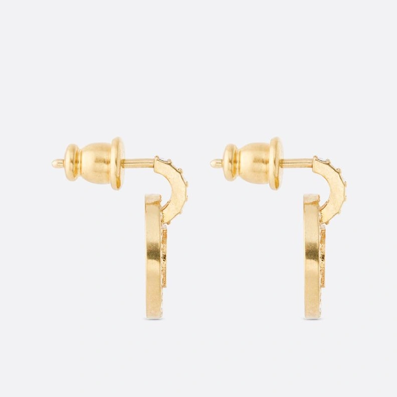 GoodFit 7183 Dior Clair D Lune Earrings Metal and Crystals Gold