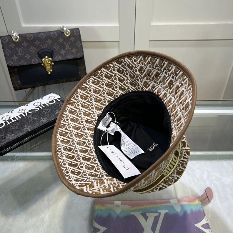 GoodFit 745 Christian Dior Bucket Hat D-Oblique Motif Canvas Brown