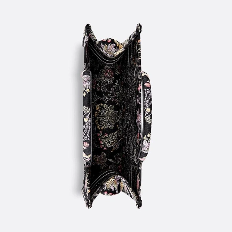 GoodFit 8255 Dior Book Tote In Millefiori Unicorn Motif Canvas Black
