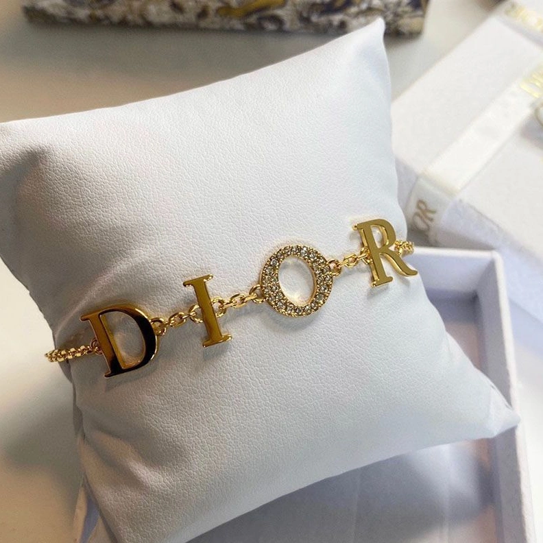 GoodFit 8301 Diorevolution Necklace Metal And White Crystals Gold