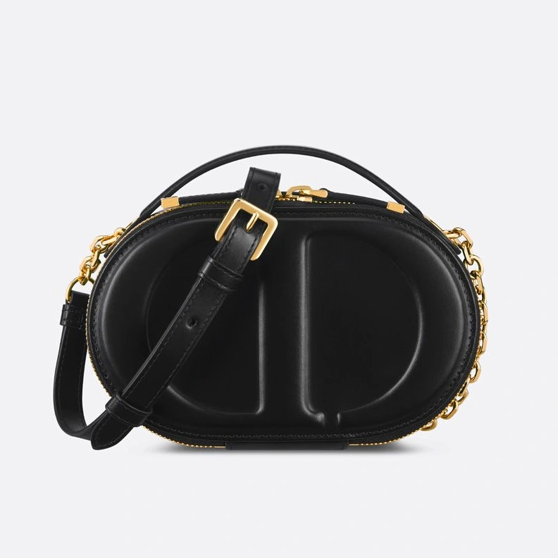 GoodFit 8339 Dior CD Signature Oval Camera Bag Calfskin Black
