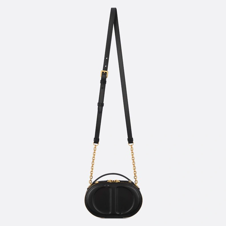 GoodFit 8339 Dior CD Signature Oval Camera Bag Calfskin Black