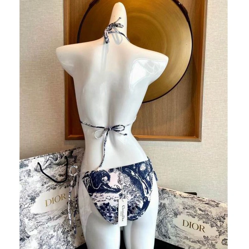 GoodFit 8758 Christian Dior Bikini Women Toile De Jouy Motif Lycra Blue