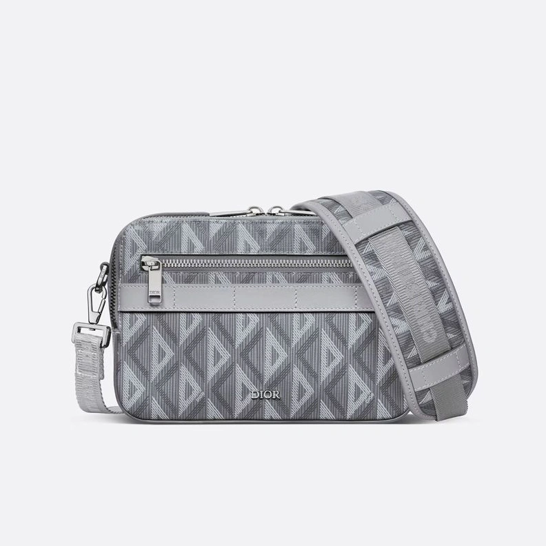GoodFit 9396 Dior Safari Bag with Strap In CD Diamond Motif Canvas Grey