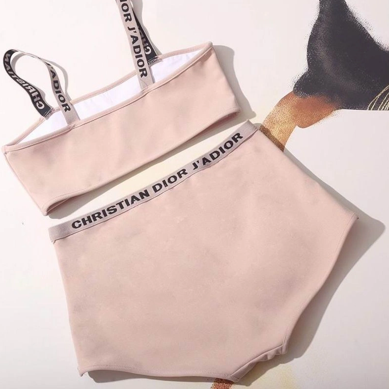 HighQuality 1931 Christian Dior J'Adior High Waisted Bikini Women Lycra Pink