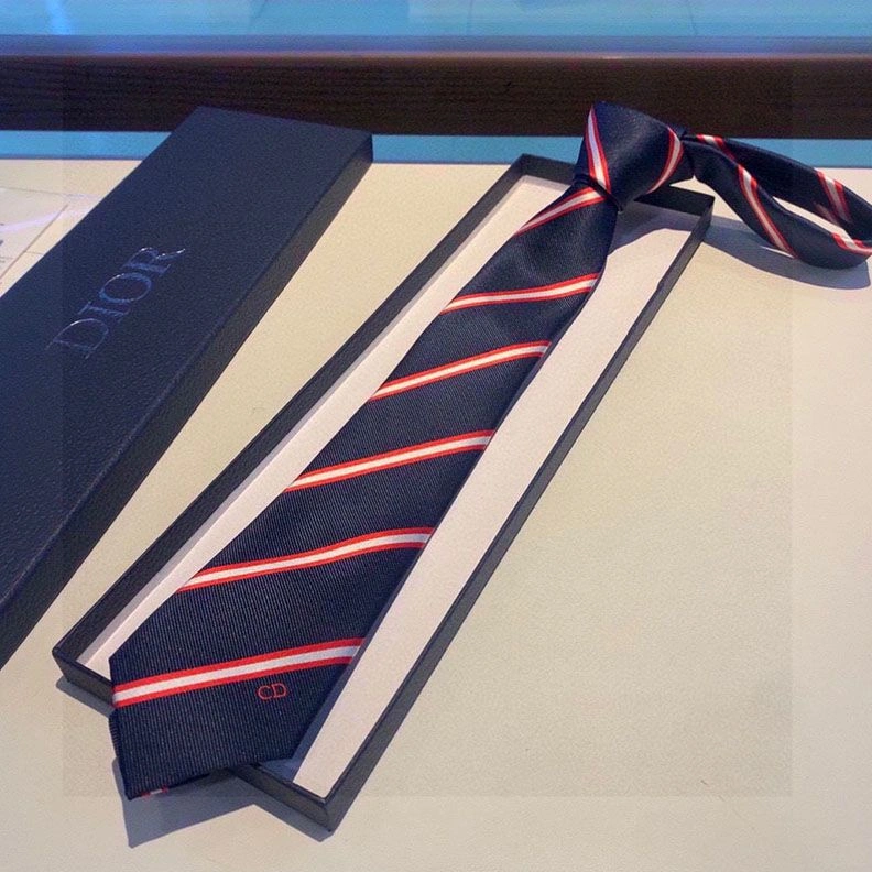 HighQuality 2576 Dior Tie CD Motif Silk Red