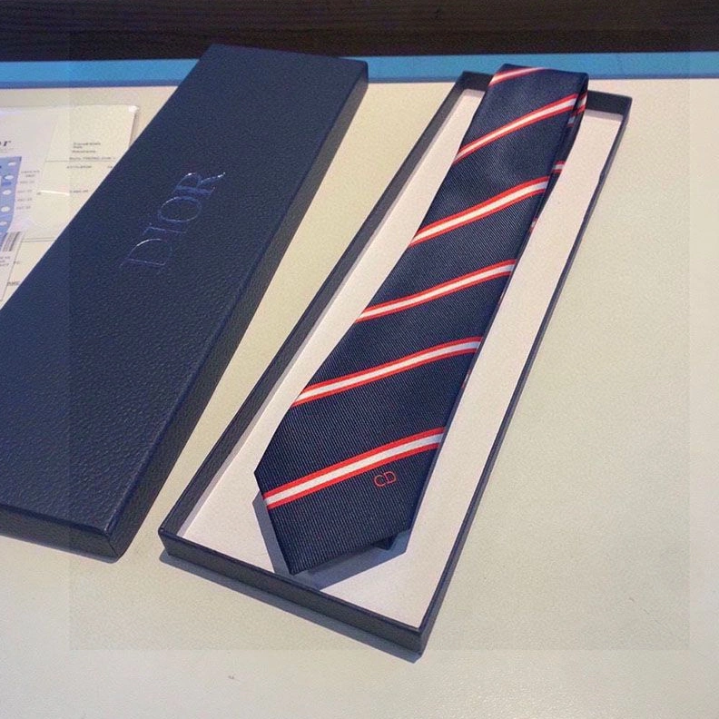 HighQuality 2576 Dior Tie CD Motif Silk Red