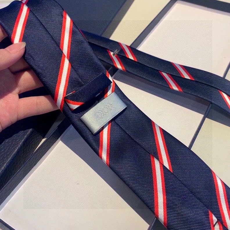 HighQuality 2576 Dior Tie CD Motif Silk Red