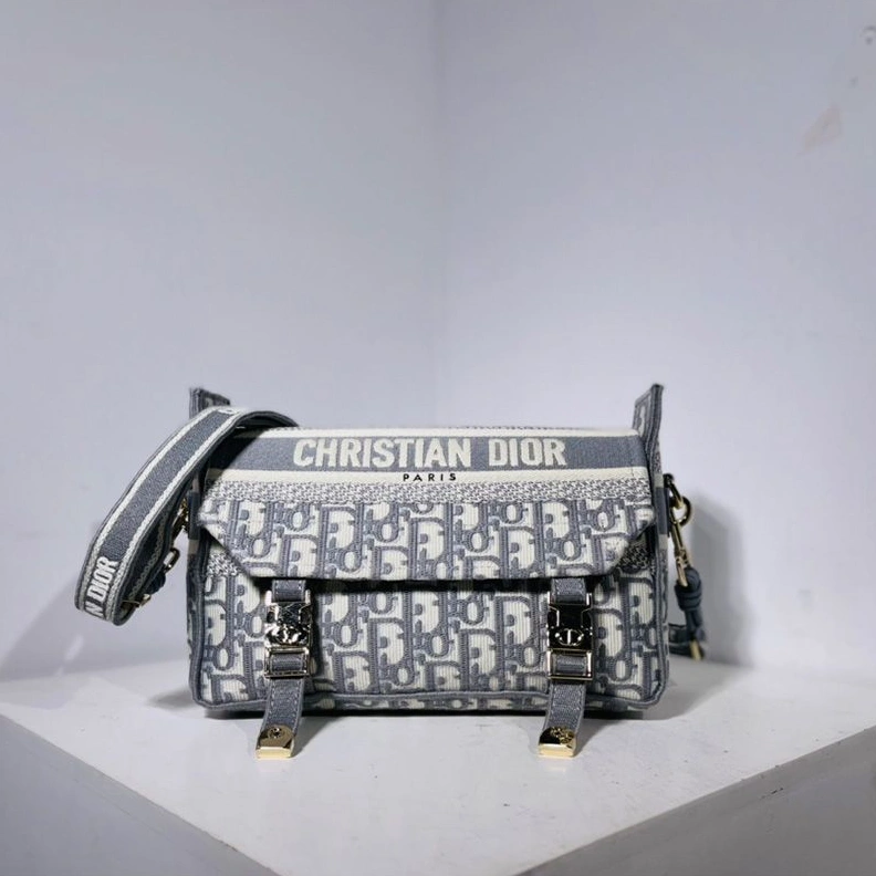 HighQuality 3901 Small Diorcamp Messenger In Oblique Motif Canvas Grey