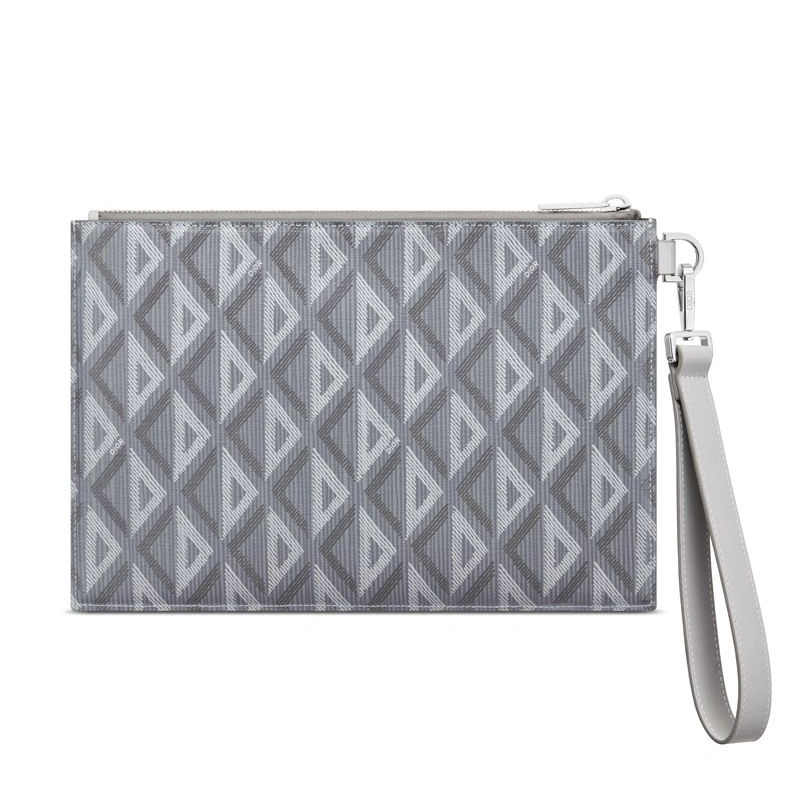 HighQuality 4904 Dior A5 Pouch In CD Diamond Canvas Grey