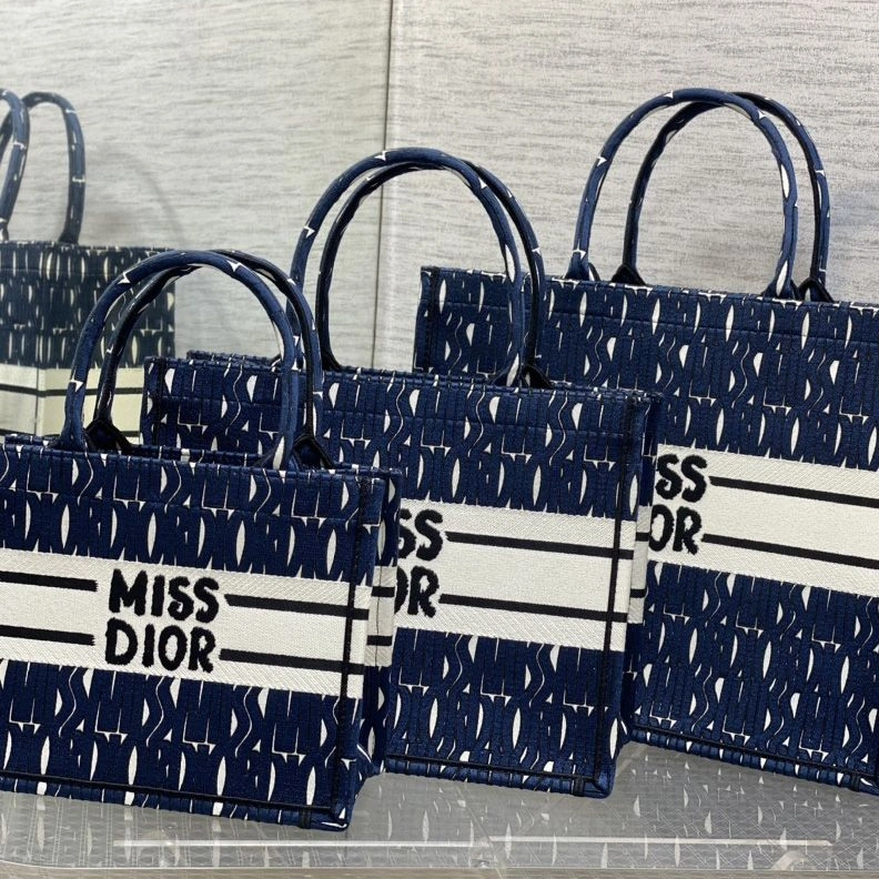 HighQuality 5296 Dior Book Tote In Miss Dior Allover Motif Canvas Blue