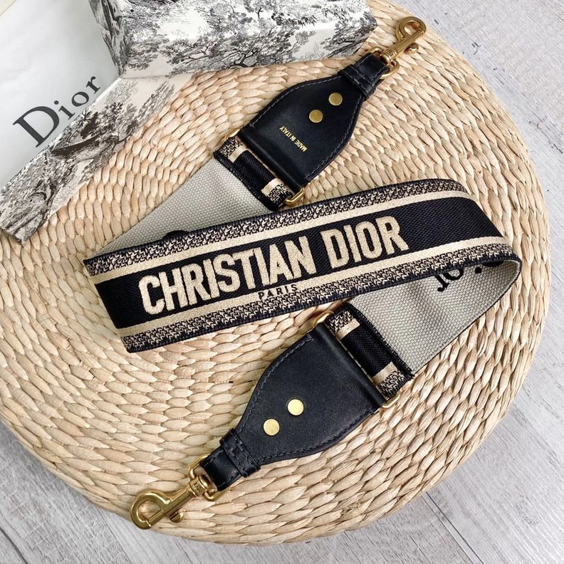 HighQuality 5817 Dior Shoulder Strap In Christian Dior Paris Motif Cotton Black
