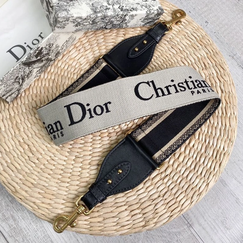 HighQuality 5817 Dior Shoulder Strap In Christian Dior Paris Motif Cotton Black