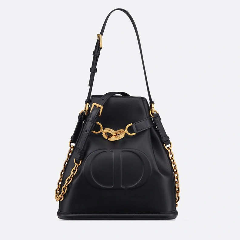 HighQuality 5899 Medium C'est Dior Bag In CD-Embossed Calfskin Black