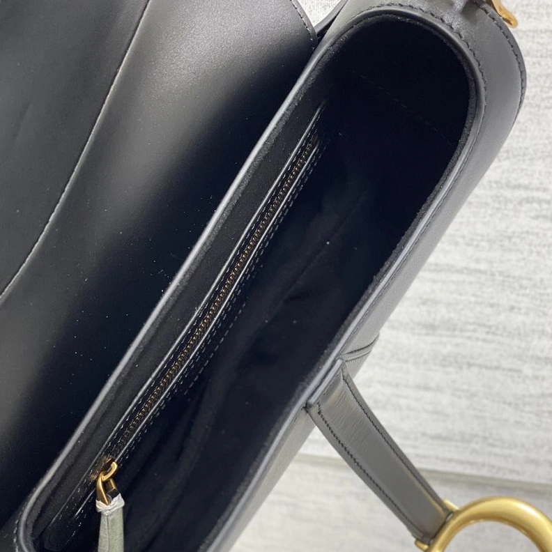 HighQuality 636 Dior Saddle Bag with Strap In Smooth Calfskin Black