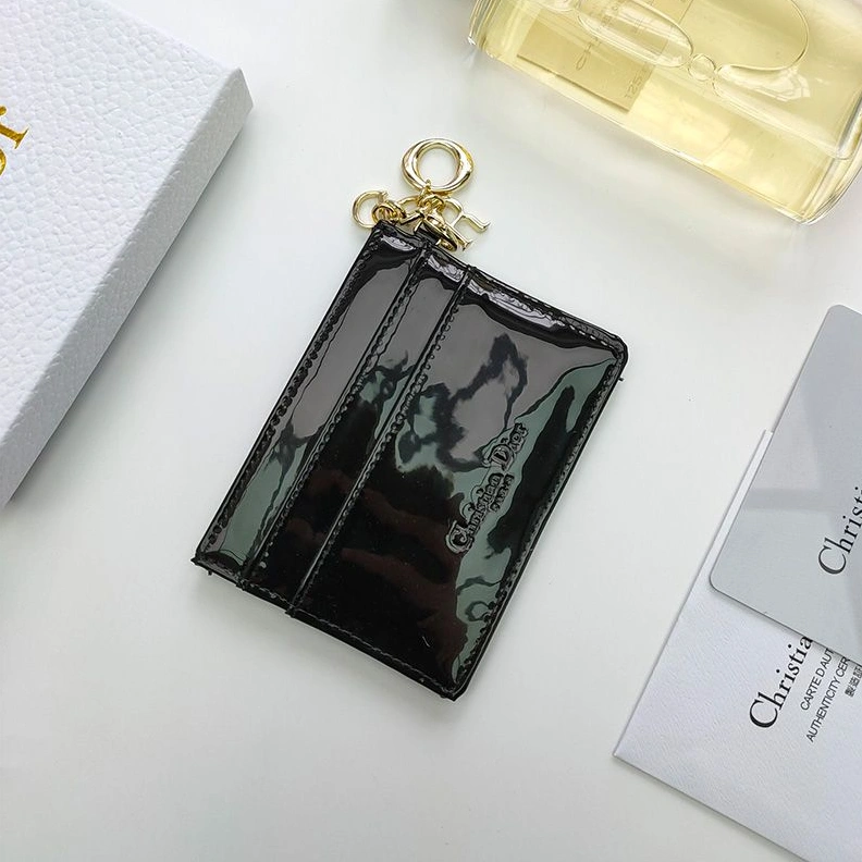 HighQuality 6559 Lady Dior Card Holder Patent Cannage Calfskin Black