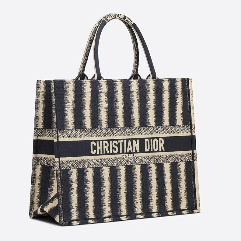 HighQuality 6660 Dior Book Tote D-Stripes Motif Canvas Blue
