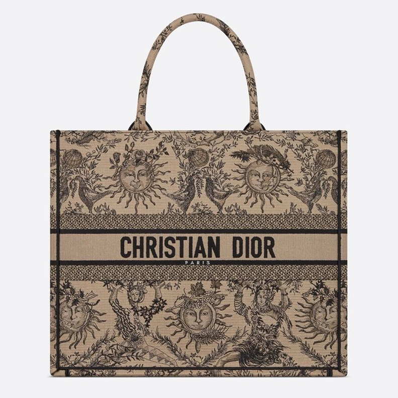HighQuality 8618 Dior Book Tote In Toile de Jouy Soleil Motif Canvas Beige