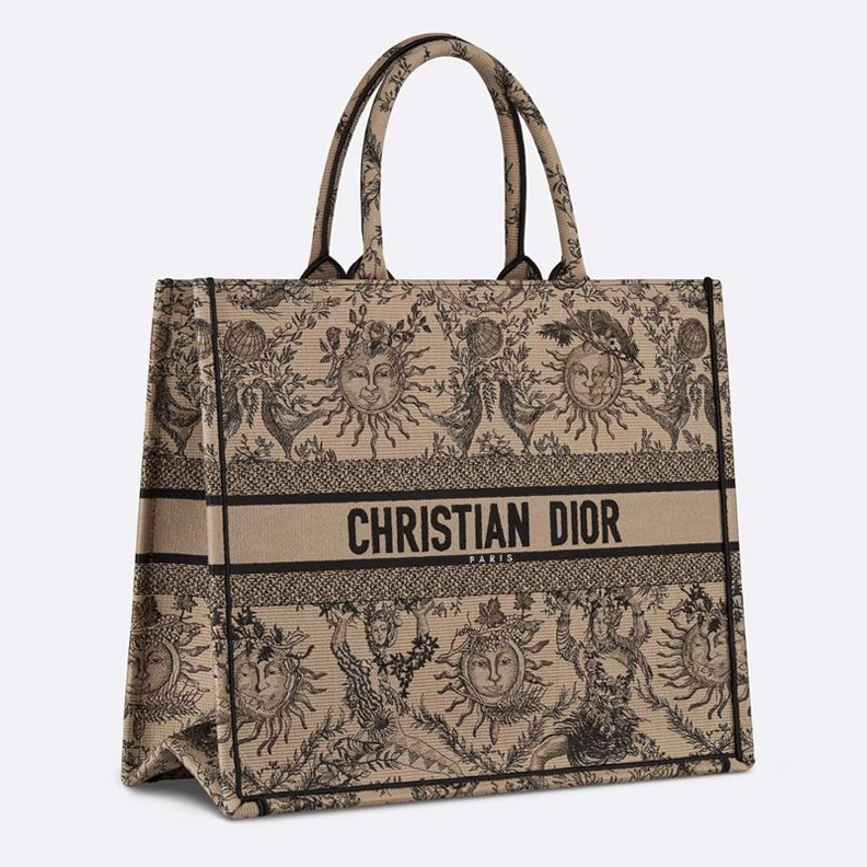 HighQuality 8618 Dior Book Tote In Toile de Jouy Soleil Motif Canvas Beige