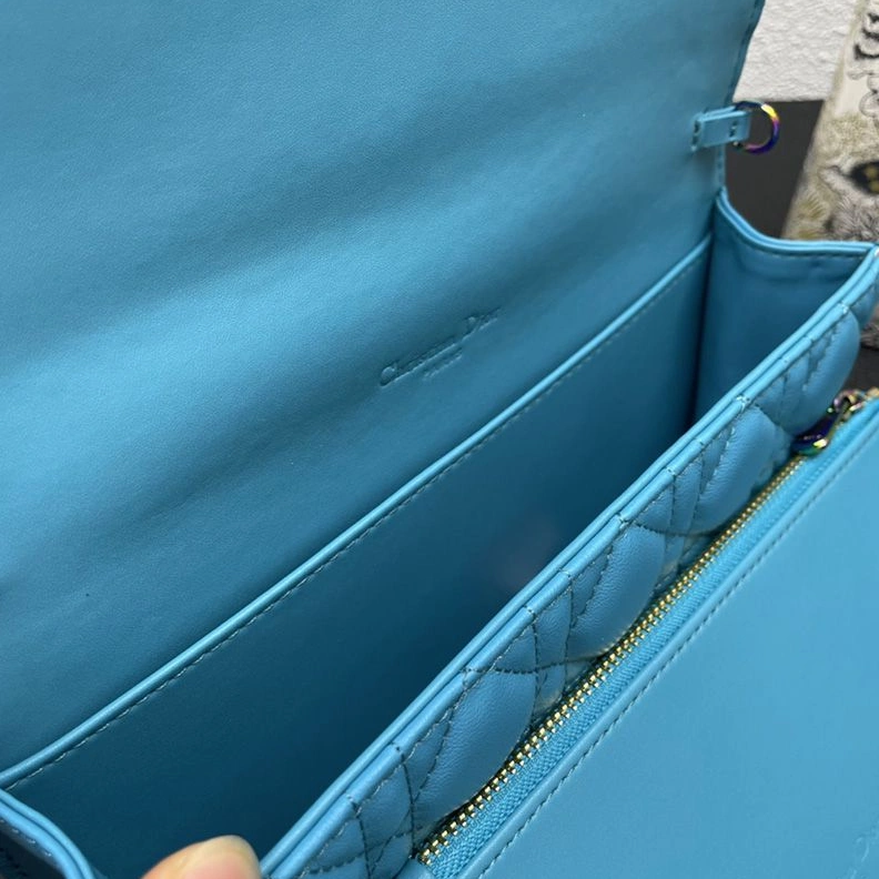 HighQuality 8682 Lady Dior Pouch Emblematic Cannage Lambskin Blue