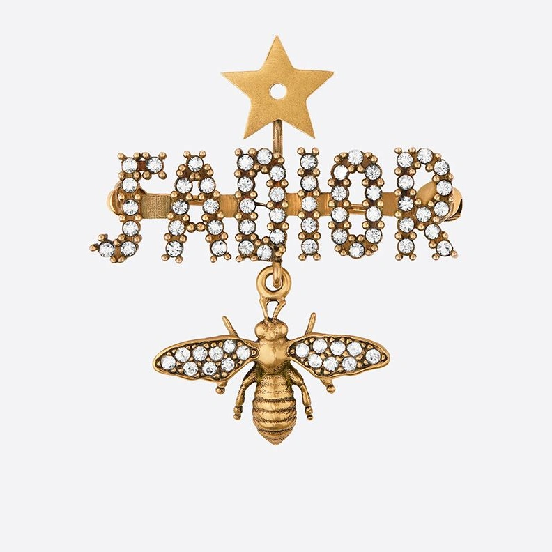 J'Adior Brooch with Bee Star White Crystals Gold SmartChoice 3249