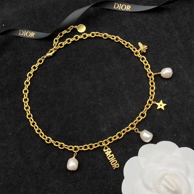 J'Adior Choker Metal, White Resin Pearls Gold WellDesigned 4936