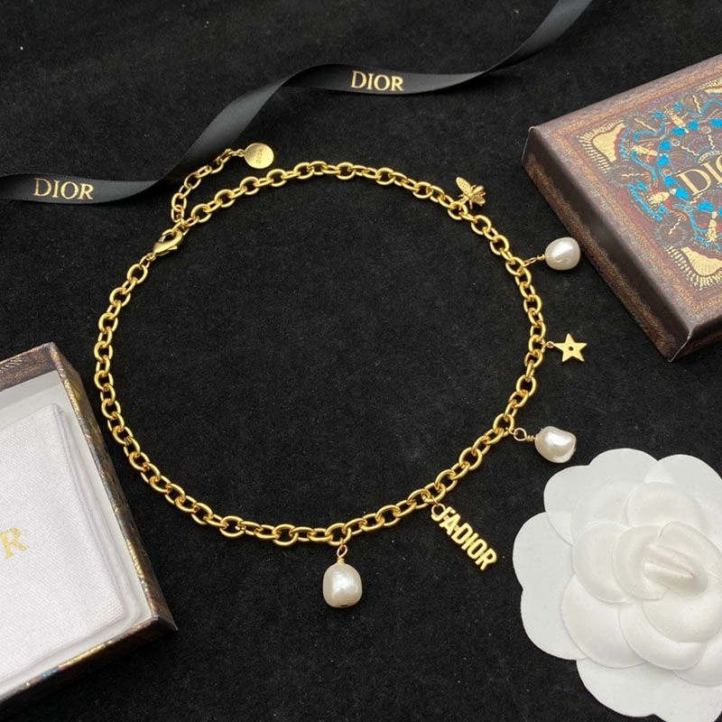 J'Adior Choker Metal, White Resin Pearls Gold WellDesigned 4936