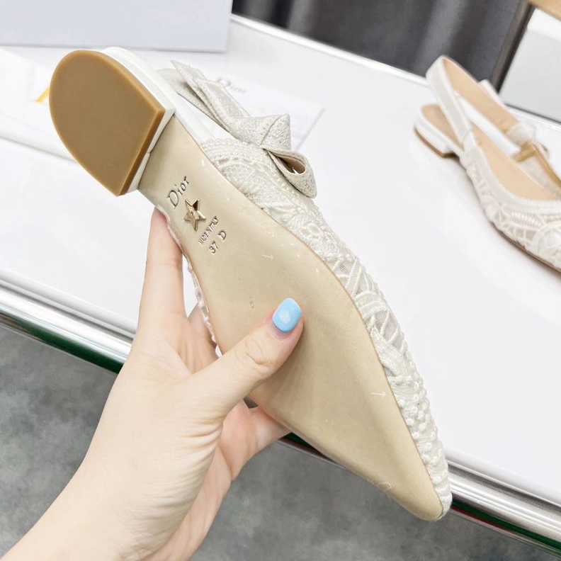 J'Adior Slingback Pumps Women D-Lace Motif Macrame White UrbanStyle 6497