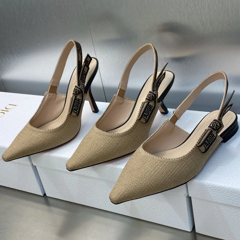 J'Adior Slingback Pumps Women Jute Canvas Beige SmartChoice 7175