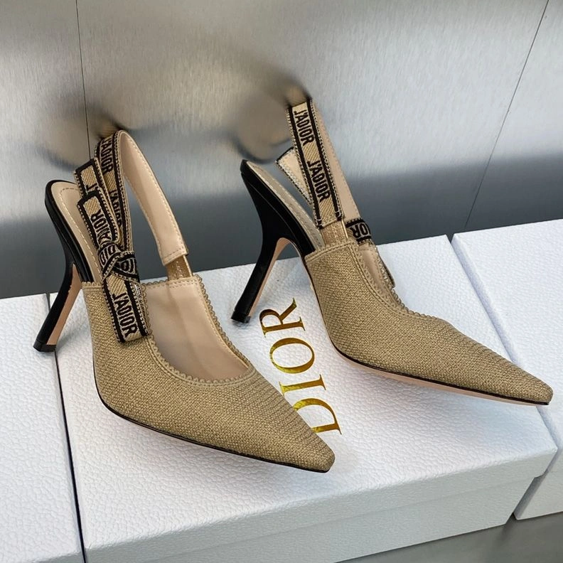 J'Adior Slingback Pumps Women Jute Canvas Beige SmartChoice 7175