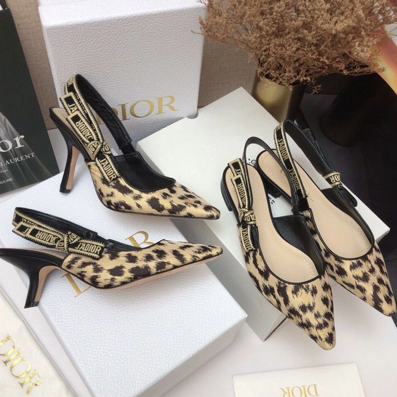 J'Adior Slingback Pumps Women Mizza Motif Canvas Beige GoodFit 1987
