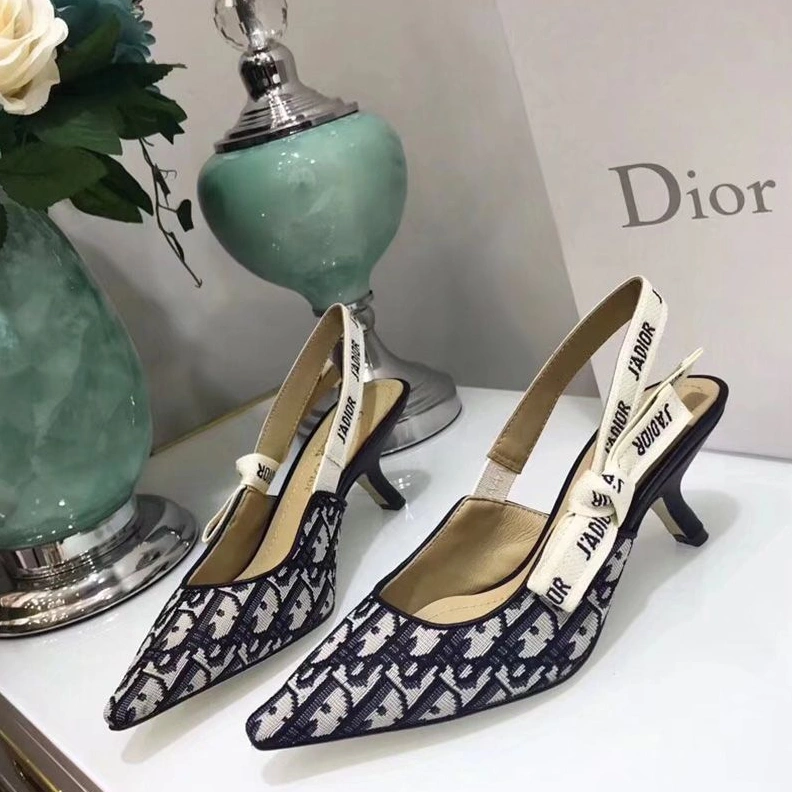 J'Adior Slingback Pumps Women Oblique Motif Canvas Black SportInspired 7239