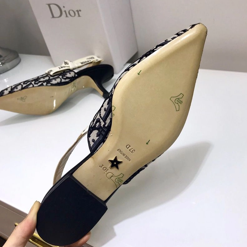 J'Adior Slingback Pumps Women Oblique Motif Canvas Black SportInspired 7239