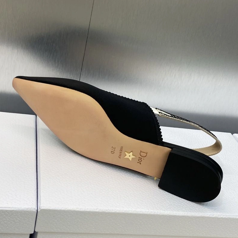 J'Adior Slingback Pumps Women Satin and Cotton Black Comfortable 3719