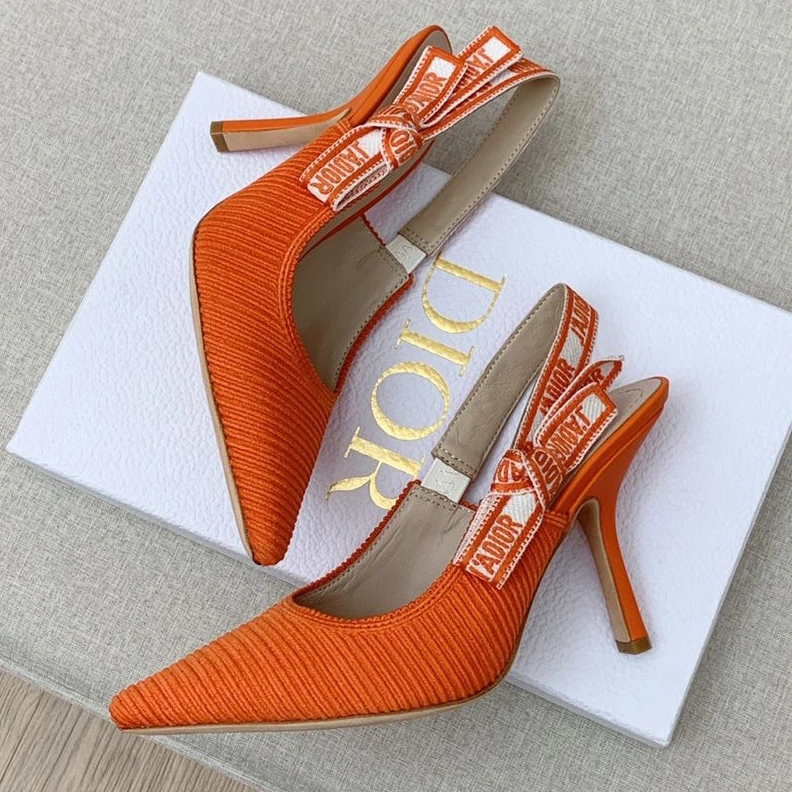 J'Adior Slingback Pumps Women Technical Fabric Orange GoAnywhere 9034