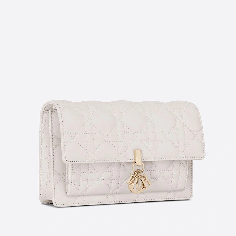 Lady Dior Chain Pouch Cannage Lambskin White HighQuality 4303